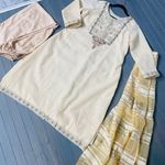 Pakistani Indian NWT 3pc suit Tan Size M Photo 2