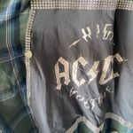 Style & Co Ac/dc high voltage graphic tee on back of . Blue and Green Plaid Shirt Photo 1