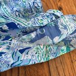 Lilly Pulitzer Blue Floral Pim Smocked Waist Jumpsuit sea sirens S Strapless Photo 4