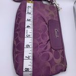 Coach Purple Signature Canvas Pouch Wristlet Photo 7