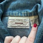 Rythm Blue Denim Full Zip Vest Cotton Collared Medium Wash Size L Size L Photo 3