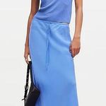 Madewell New Micro Rib Fitted Sweater Short Sleeve Tee NQ337 Celeste Blue XS Photo 5