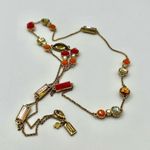 Kate Spade gold tone long rhinestone neon station necklace Photo 7