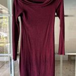 EXPRESS maroon sweater dress with cowl neck Photo 0
