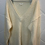 Aerie  Cream V-Neck Knit Sweater Photo 0