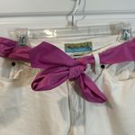 Vintage Too She She white Jeans with belt 6 Purple Photo 7
