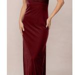 NWT Revelry Skye Evening Gown Velvet Bridesmaids Dress Cowl Neck Sexy Size 12 Red Photo 0