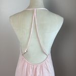 Aerie Low Back Maxi Dress Pink Soft Cotton Linen Blend Spaghetti Straps Size S Photo 9