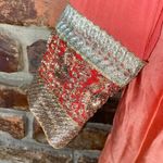 Handmade Coral Pink Gold Embellished Long Sleeve Dress w/ Wrap Scarf Size 6 Photo 3