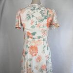 Abercrombie & Fitch Angel Sleeve Wrap Midi DressSmall CoralFloral Pink Vacation Photo 8