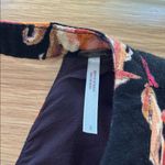 Free People  Tegan Mini Dress 2 Floral Print Long Bell Sleeve Keyhole Black Coral Photo 1