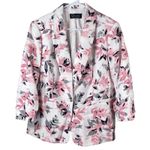 Black Label by Evan Picone Women Blazer Size 14 Plus Size Pink Grey Floral NWT Photo 0