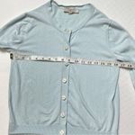 Loft Baby Blue 3/4 sleeve cardigan with button women’s size small Photo 6