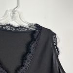 SheIn Black Chiffon Lace Trim Relaxed Fit V-Neck Sleeveless Blouse XL Minimal Photo 1