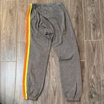 Aviator Nation  Gray 5 stripe neon Sweatpants size small joggers HTF Photo 5