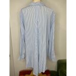 Chico's  Button Down Blouse Womens Size 3 Striped Gold Charm Blue White Photo 6