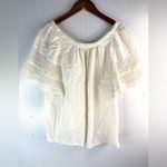 Old Navy  M Boho Crocheted Trim Cotton Crop Top in Off-White Photo 5