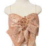 Sunday in Brooklyn Bow Front Top Rose Gold Sequins Size Small NWT Photo 0