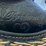 Brighton : Black/ Brown Wicker Shoulder Bag- Silver tone- Leather Trim- wear Photo 1