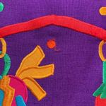 Vintage Deborah Laws Dress Purple Mexican Fiesta Embroidered Linen Blend Maxi Size 10P Photo 7