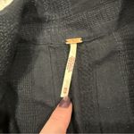 Free People  Black Textured Linen Jacket Photo 5