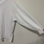 Aerie  Wonder Textured V-Neck Sweatshirt Size Small Oversized Ribbed White Photo 4
