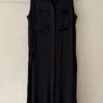 Catherine Malandrino Women's Black Button Down Shirt Dress size M High Low BR Photo 0