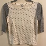 J.Crew Womens‎  Gray White Polka Dot 3/4 Sleeve Round Neck T-Shirt Size Small Photo 0