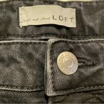 Loft Curvy Straight Crop Denim Black Jeans Unpicked Hem Women’s 34/14 Photo 4