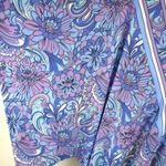 Carmen Marc Valvo  Floral V-Neck Swim Cover-Up Dress L Purple Blue Boho Resortwea Photo 5