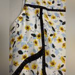 ZARA White Black Lace Inset Blue and Yellow Floral Tank Top Blouse XS Photo 7