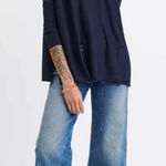 Mer Sea Catalina Sweater Crewneck Oversized Boxy Lagenlook Navy One Size Blue Size undefined Photo 0