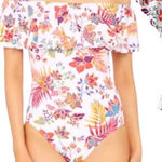 Ralph Lauren  plus size off shoulder ruffle one piece swimsuit floral tropical Photo 0