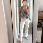 ZARA Off White Denim Straight Leg Jeans Photo 10