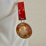 Pink and orange geometric drop earrings Orange Photo 3