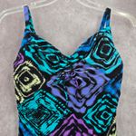 Coco reef  Black Multi Swimwear Tankini Tank Top Medium Bra 34D Photo 2