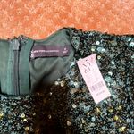 New York And Company Dark Green Sequin Long Sleeve Jumpsuit Christmas Holiday M Photo 4