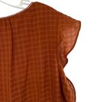 Doe & Rae  Rust Orange Ruffle Top Large Photo 5