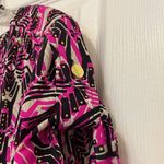 Amanda Uprichard Hot pink, Black, White & Yellow Geometric Print 100% Silk Dress Photo 4