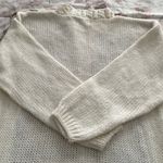 Shenanigans Vintage White Floral Popcorn Embroidered Cable Knit Sweater, size M Photo 13