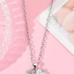 Hello Kitty  Adorable Rhinestone Pendant Stainless Steel Silver Necklace NWT Photo 0