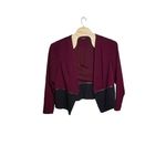 Torrid Women’s Burgundy Sz 3 Burgundy Color Block Shawl Cardigan Shawl Blazer Photo 1