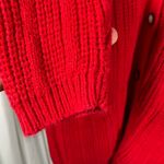 Cabin creek Vintage Red Knit Cardigan Sweater Womens Large Longline Ramie Cotton Photo 5