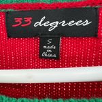 33 Degrees cat Christmas sweater tinsel bells s ugly sweater sequins embroidered Red Photo 4