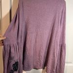 Simply Vera Vera Wang Purple Bell Sleeve ScoopNeck Embroidered Rose Top Size XL Photo 7