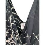 Parker Silk Long Sleeve Surplice Mini Dress Size XS Black Tan Print Tiered Photo 2