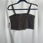 Wild Fable Brown Denim Crop Top XS NWT Raw Hem 2024 Fair Trade Festival Tank Top Photo 1