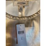 Porridge Clothing Metallic Gold Faux Leather Short Sleeve Crop Top Size S NWT Photo 3