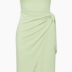 Wilfred Aritzia  Saturn Shortsleeve wrap Midi Dress short sleeve bodycon sage Photo 0