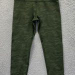 Beyond Yoga  High Waisted Midi Leggings Green Camo Athletic Jacquard Women Small Photo 0